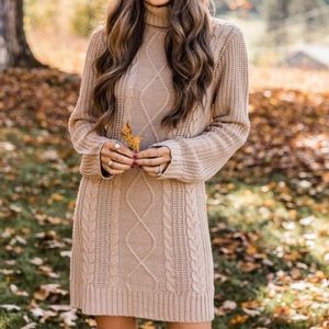 Pink Lily | Turtleneck Sweater Dress